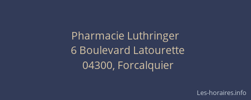 Pharmacie Luthringer