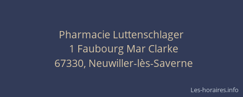 Pharmacie Luttenschlager