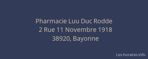 Pharmacie Luu Duc Rodde