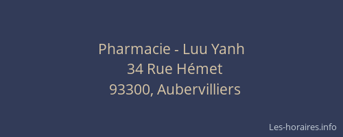 Pharmacie - Luu Yanh