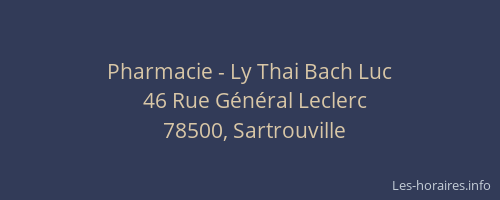 Pharmacie - Ly Thai Bach Luc