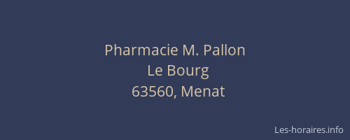 Pharmacie M. Pallon