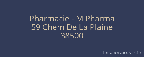 Pharmacie - M Pharma