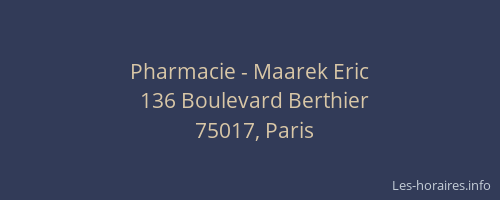 Pharmacie - Maarek Eric