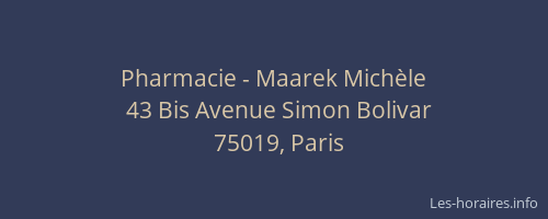 Pharmacie - Maarek Michèle