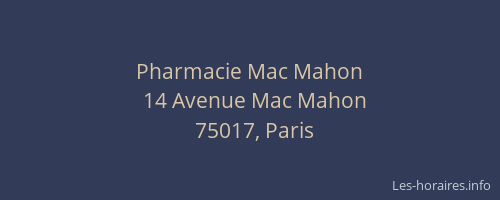 Pharmacie Mac Mahon