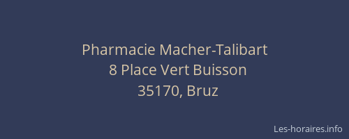 Pharmacie Macher-Talibart