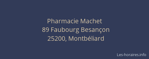 Pharmacie Machet