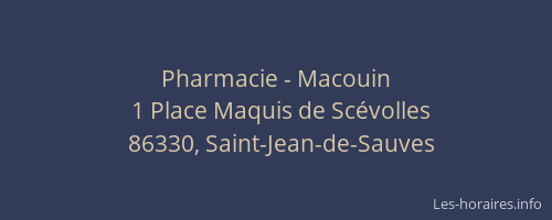 Pharmacie - Macouin