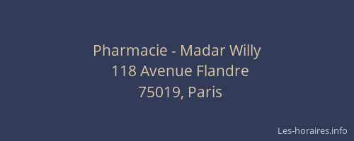 Pharmacie - Madar Willy
