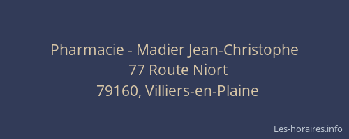 Pharmacie - Madier Jean-Christophe