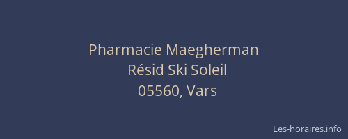 Pharmacie Maegherman