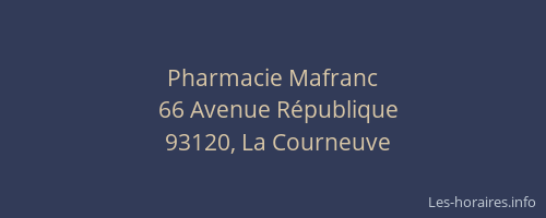 Pharmacie Mafranc