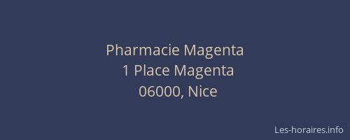 Pharmacie Magenta