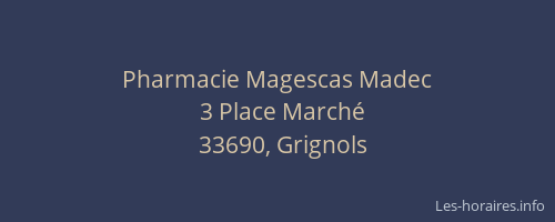 Pharmacie Magescas Madec