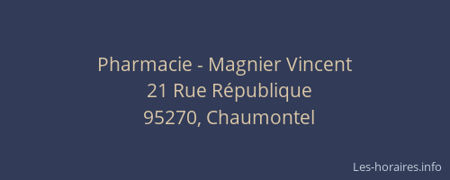 Pharmacie - Magnier Vincent