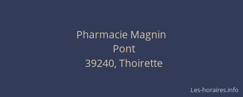 Pharmacie Magnin