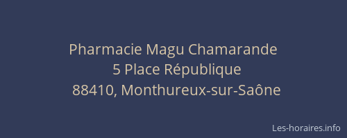 Pharmacie Magu Chamarande