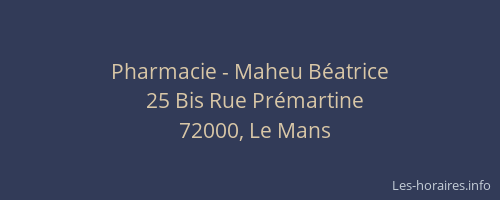 Pharmacie - Maheu Béatrice