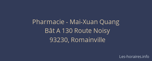 Pharmacie - Mai-Xuan Quang