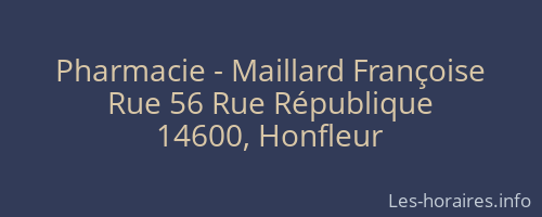 Pharmacie - Maillard Françoise