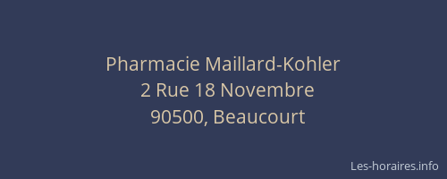 Pharmacie Maillard-Kohler