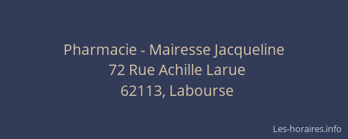 Pharmacie - Mairesse Jacqueline