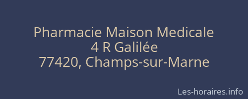 Pharmacie Maison Medicale
