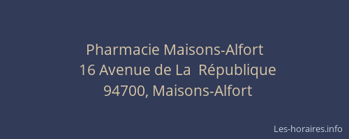 Pharmacie Maisons-Alfort