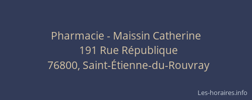 Pharmacie - Maissin Catherine