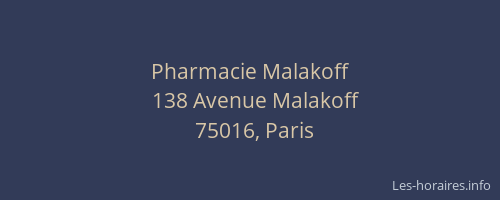 Pharmacie Malakoff