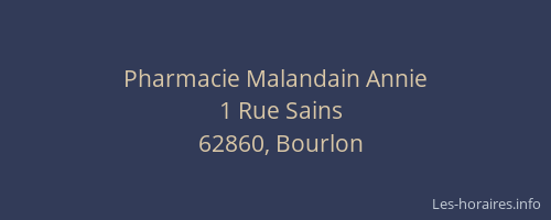 Pharmacie Malandain Annie