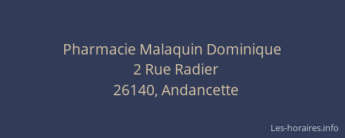 Pharmacie Malaquin Dominique