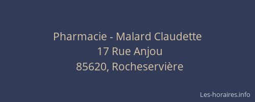 Pharmacie - Malard Claudette
