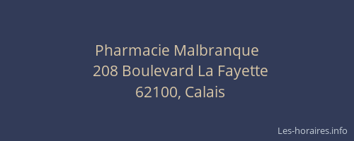 Pharmacie Malbranque