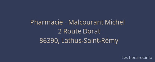 Pharmacie - Malcourant Michel