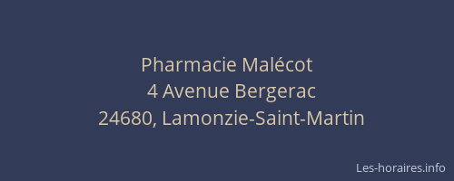 Pharmacie Mal&eacute;cot