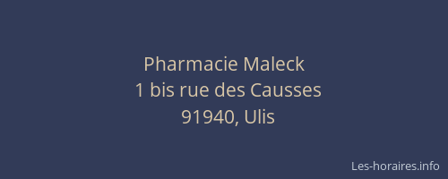 Pharmacie Maleck