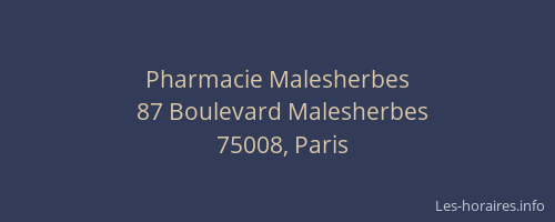 Pharmacie Malesherbes