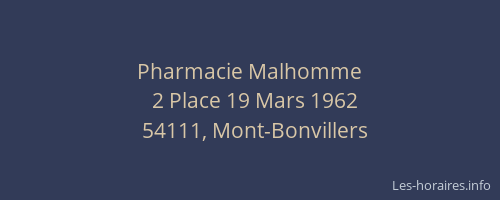 Pharmacie Malhomme