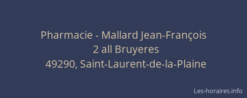 Pharmacie - Mallard Jean-François