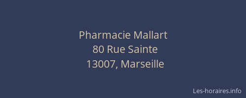 Pharmacie Mallart