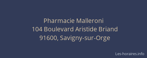 Pharmacie Malleroni