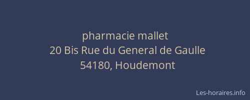pharmacie mallet