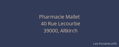 Pharmacie Mallet