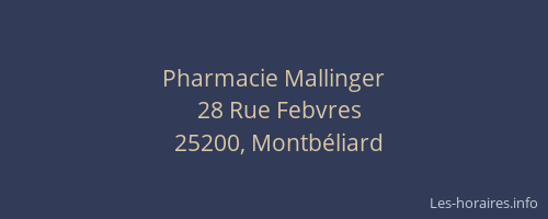 Pharmacie Mallinger