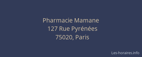 Pharmacie Mamane