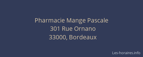 Pharmacie Mange Pascale