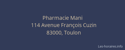 Pharmacie Mani