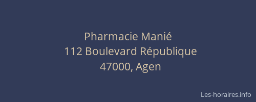 Pharmacie Manié